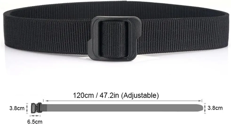 YTR6TW Men's Metal Casual Belts Men Plastic Buckle Thick Nylon Tactical Outdoor Belt Military Belt