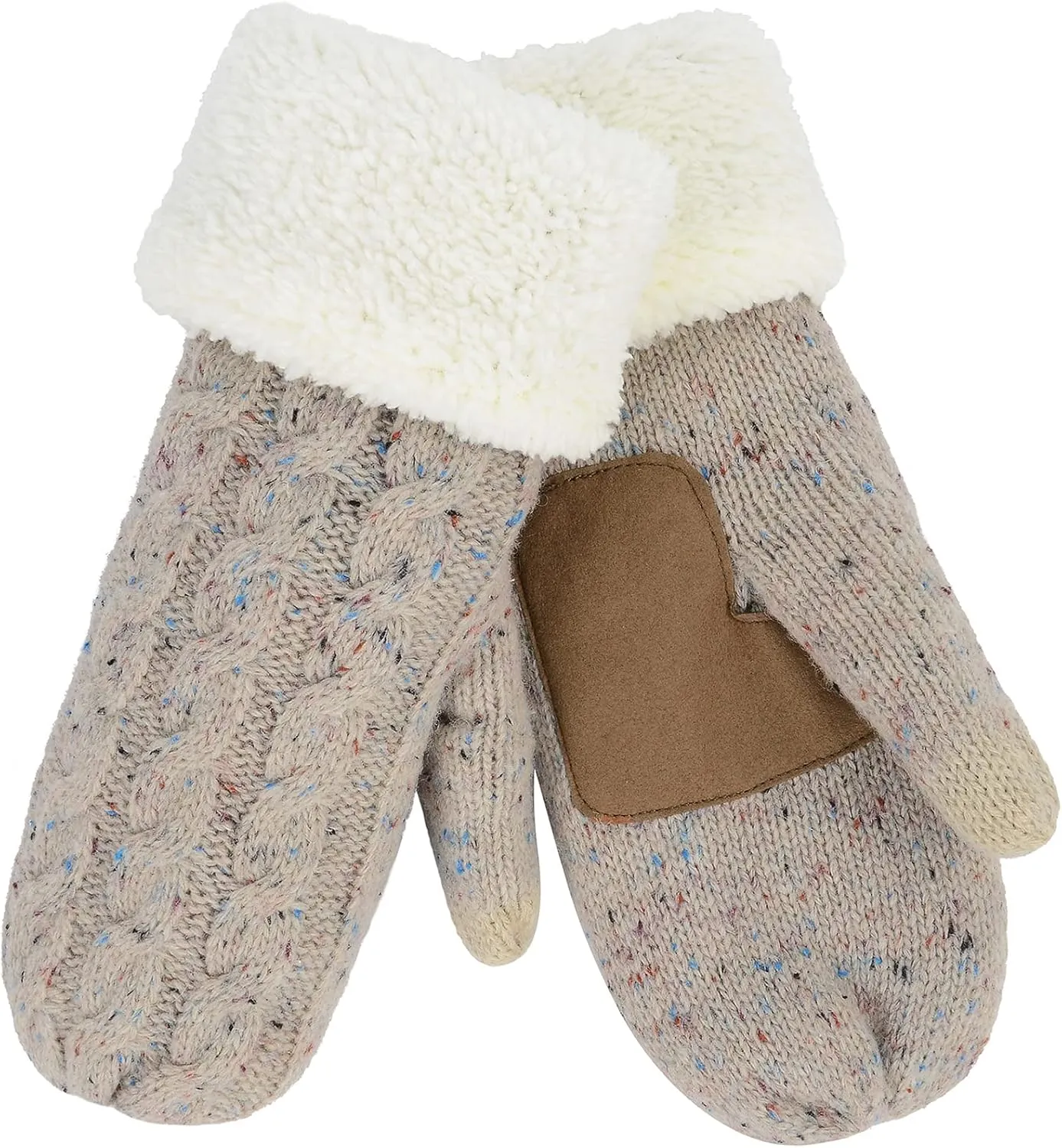 Zando Winter Warm Mittens for Women - Thick Knitted Gloves with Soft Lining - Cold Weather Accessories & Gifts