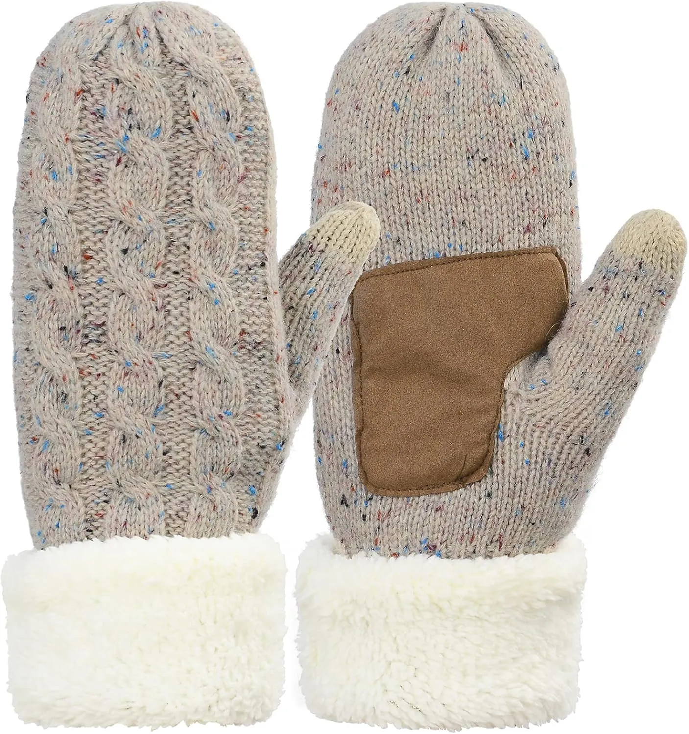 Zando Winter Warm Mittens for Women - Thick Knitted Gloves with Soft Lining - Cold Weather Accessories & Gifts