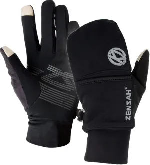Zensah Convertible Running Mittens and Gloves - Warm Touchscreen Cold Winter Gloves for Women and Men