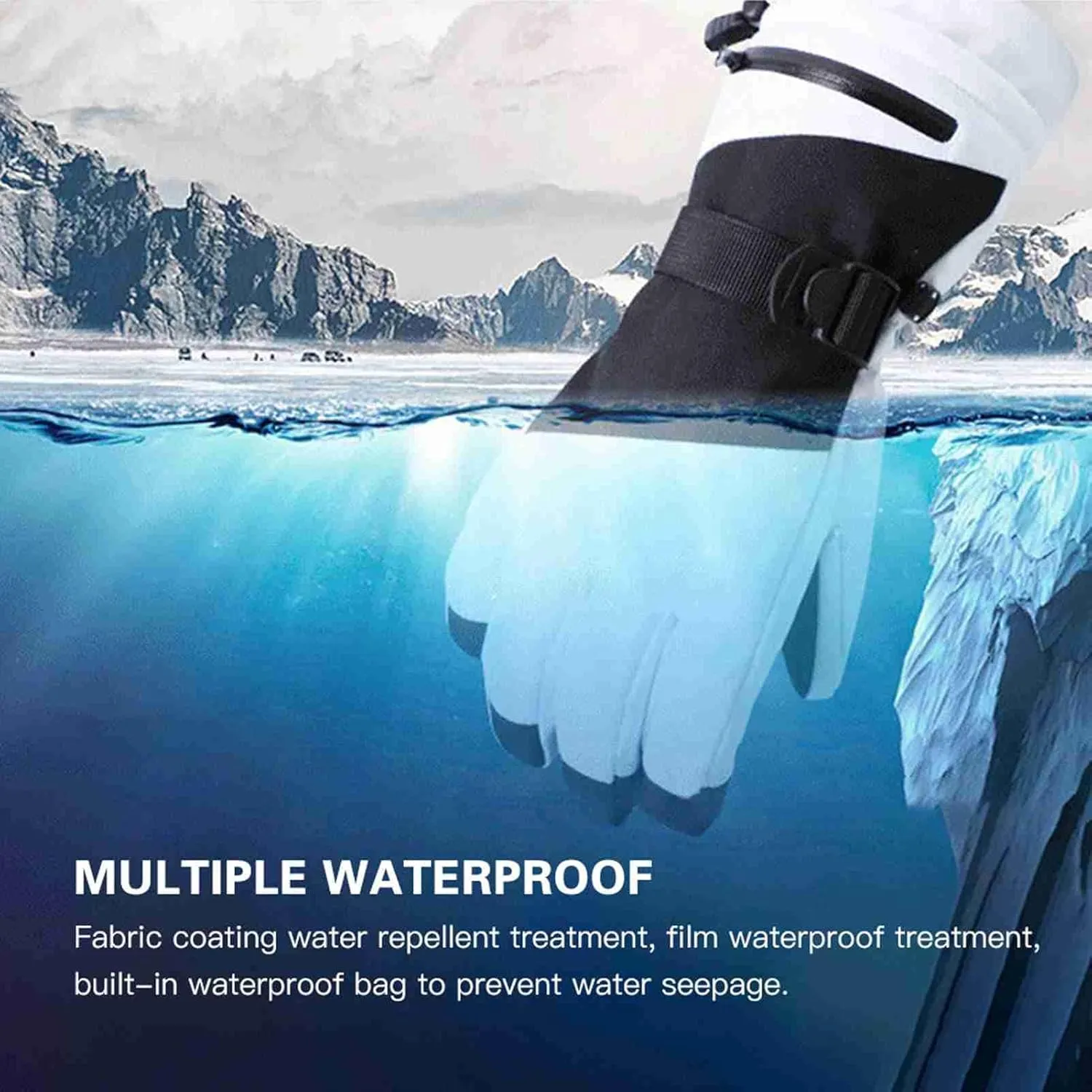 ZJchao Ski Gloves, Touchscreen Fingers Snow Ski Gloves Winter Gloves Winter Gloves Men Rope Design Driving Workout Running Hiking Cycling Snowboarding
